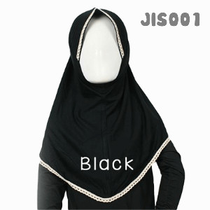 Shira SHRA - JIS001 Jilbab Bergo Renda Anak Black
