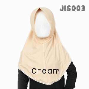 Shira SHRA - JIS003 Jilbab Bergo Renda Anak Cream
