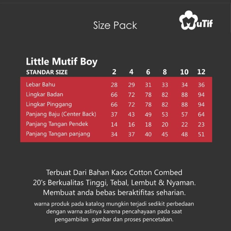 Pricelist Baju Koko Anak Mutif