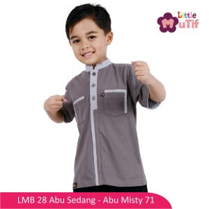 Baju Koko Anak Mutif MTIF - LMB 28A Abu Sedang - Abu Misty 71