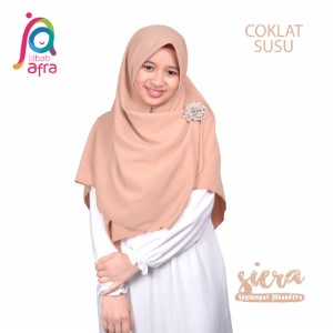 Jilbab Afra Segiempat JAFR - Siera 04 Coklat Susu