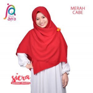 Jilbab Afra Segiempat JAFR - Siera 10 Merah Cabe