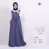 Gamis Dewasa Mutif MTIF - Dyna A Blue Indigo - White Flower