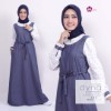 Gamis Dewasa Mutif MTIF - Dyna A Blue Indigo - White Flower